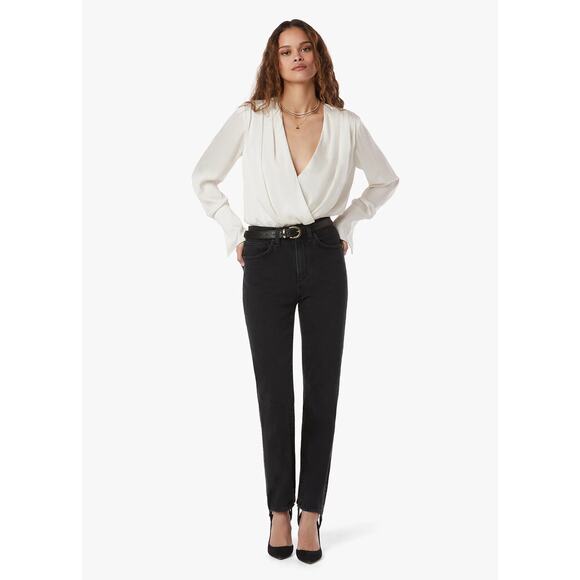 Favorite Daughter The Evelyn High Rise Straight Storm Black Stirrup Jeans 25 NWT - Picture 1 of 8